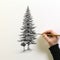 Baby Drawing A Spruce: Simple And Incomplete Pencil Illustration