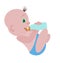 Baby drink milk illustration