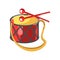 Baby Drum with Diamond Ornament and Two Red Sticks