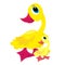 Baby duck with mother illustration
