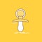 Baby, dummy, newbie, nipple, noob Flat Line Filled Icon. Beautiful Logo button over yellow background for UI and UX, website or