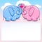 Baby elephant in love banner