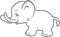 Baby elephant. Outline drawing