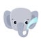 Baby Elephant pours water. Cute vector illustration