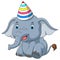 Baby elephant using hat party cartoon