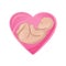 Baby embryo in pink heart in profile