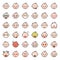 Baby emoticon filled outline icon set 2