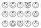Baby emotions flat line icons