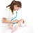 Baby examination with stethoscope