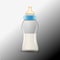 Baby feed bottle isolated plastic drink glass on transparent. Baby formula food milk glass