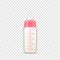 Baby feeding bottle realistic. Baby bottle for girl with pink cap, volume measure for feed formula