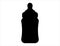 Baby feeding bottle silhouette vector art white background