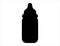 Baby feeding bottle silhouette vector art white background