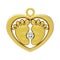 Baby Feet heart gld pendant with diamond