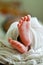 Baby feet of newborn baby girl - India