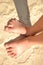 Baby feet in the sand