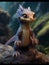 A baby female dragon with textured skin full body hyper realistic cinematic 8k magical dynamic.Generative AI