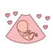 Baby fetus pregnancy with hearts love