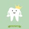 Baby first tooth, tooth is wearing golden crown