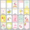 Baby Flamingo Tags. Baby Banners. Scrapbook Labels. Cute Cards