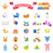 Baby flat icons set