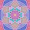 Baby Flower of Life, a geometrical figure, composed of multiple evenly-spaced, overlapping circles, triangles tile in pastel pink,