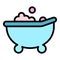 Baby foam bathtub icon color outline vector