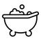 Baby foam bathtub icon, outline style