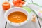 Baby food: organic carrot puree
