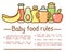 Baby food rules placard flat concept