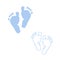 Baby foot prints. Blue colored with Baby boy foot prints