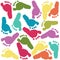 Baby foot prints colorful pattern background