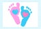 Baby foot prints with heart baby shower greeting card