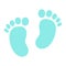 Baby footprint flat icon, foot silhouette