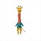 Baby funny vector illustration of a giraffe in a sweater and scarf