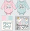 Baby garments template with print and fabric design