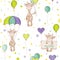 Baby Giraffe Background. Seamless Pattern