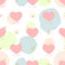 Baby girl birth announcement seamless pattern. It`s a Girl and pink hearts with a golden crown. Background with pink