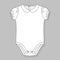 Baby girl bodysuit flat sketch
