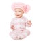 Baby Girl Clothing, Happy Child in Pink Hat, Kid Sitting