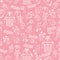 Baby girl cute seamless pattern. Sleep newborn ite