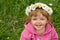 Baby girl with daisy wreath