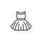 Baby girl dress line icon