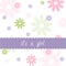 Baby girl floral card