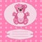 Baby girl greeting card, vector background