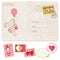 Baby Girl Greeting Postcard with set of stamps