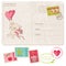 Baby Girl Greeting Postcard with set of stamps