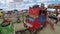 Baby girl having fun in a fair country carousel