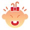 Baby girl laughing flat icon. Smiling girl color icons in trendy flat style. Happy child gradient style design, designed