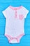 Baby-girl organic cotton bodysuit.